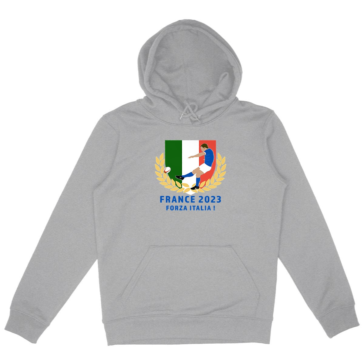 Sweatshirt à capuche Homme - Poche kangourou - Coton BIO - Italie