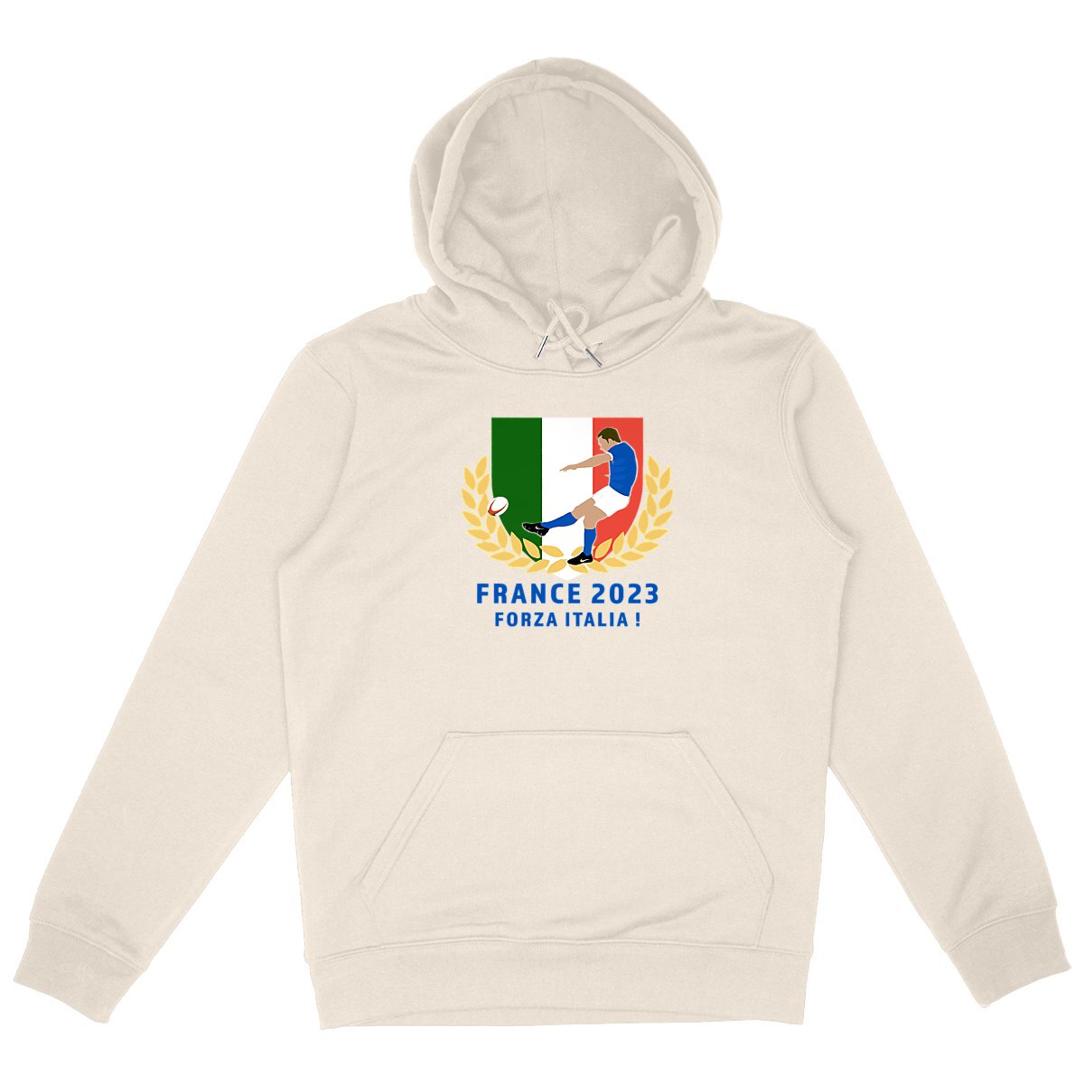 Sweatshirt à capuche Homme - Poche kangourou - Coton BIO - Italie