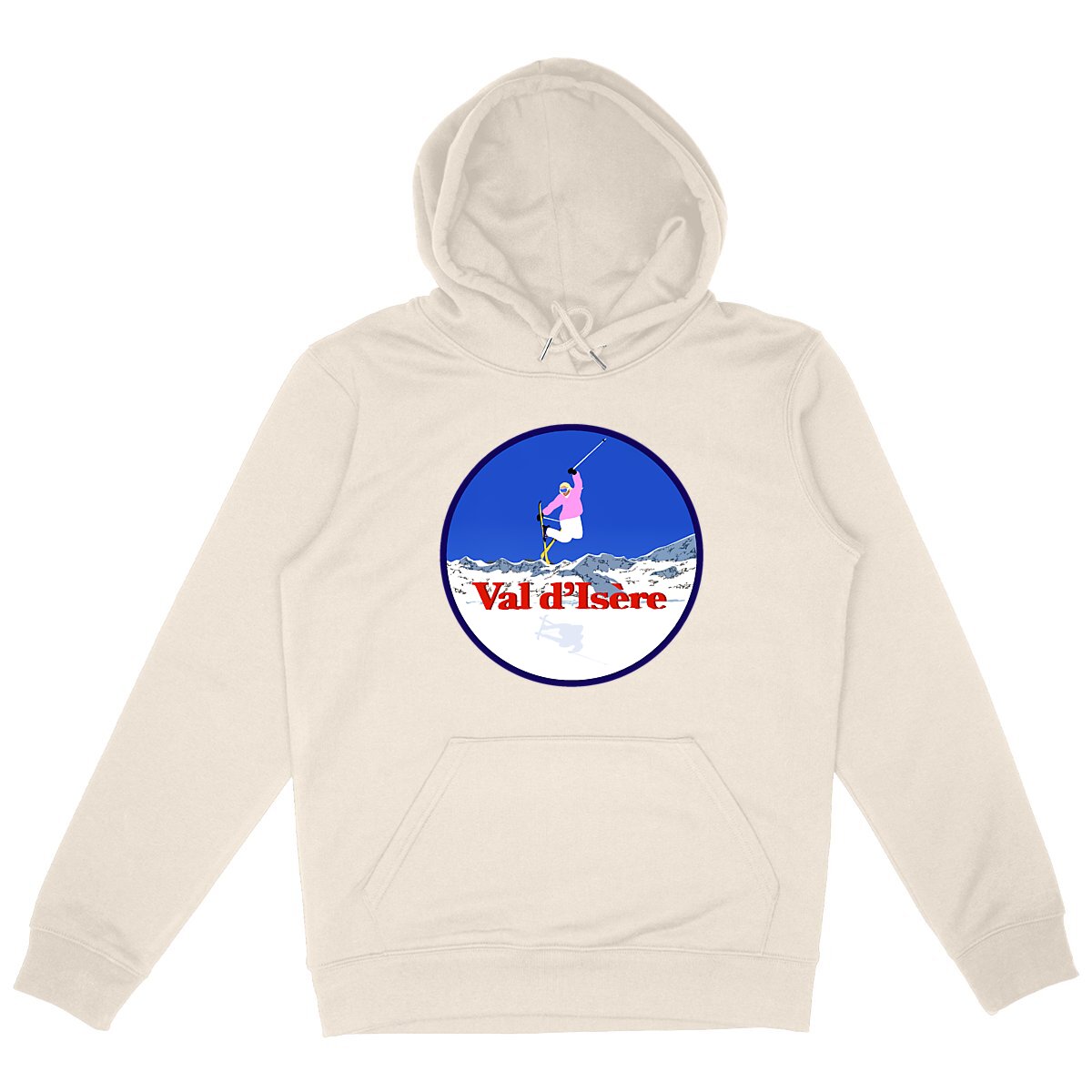 Sweatshirt à capuche Femme - Poche kangourou - Coton BIO - Val d'Isère Ski W