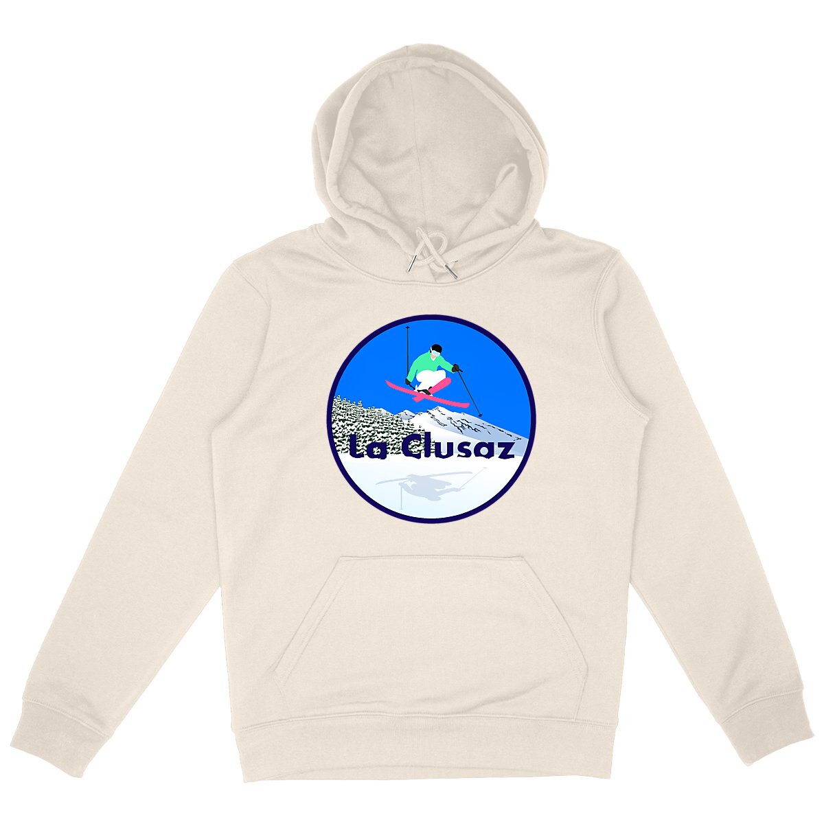 Sweatshirt à capuche Homme - Poche kangourou - Coton BIO - La Clusaz Ski H