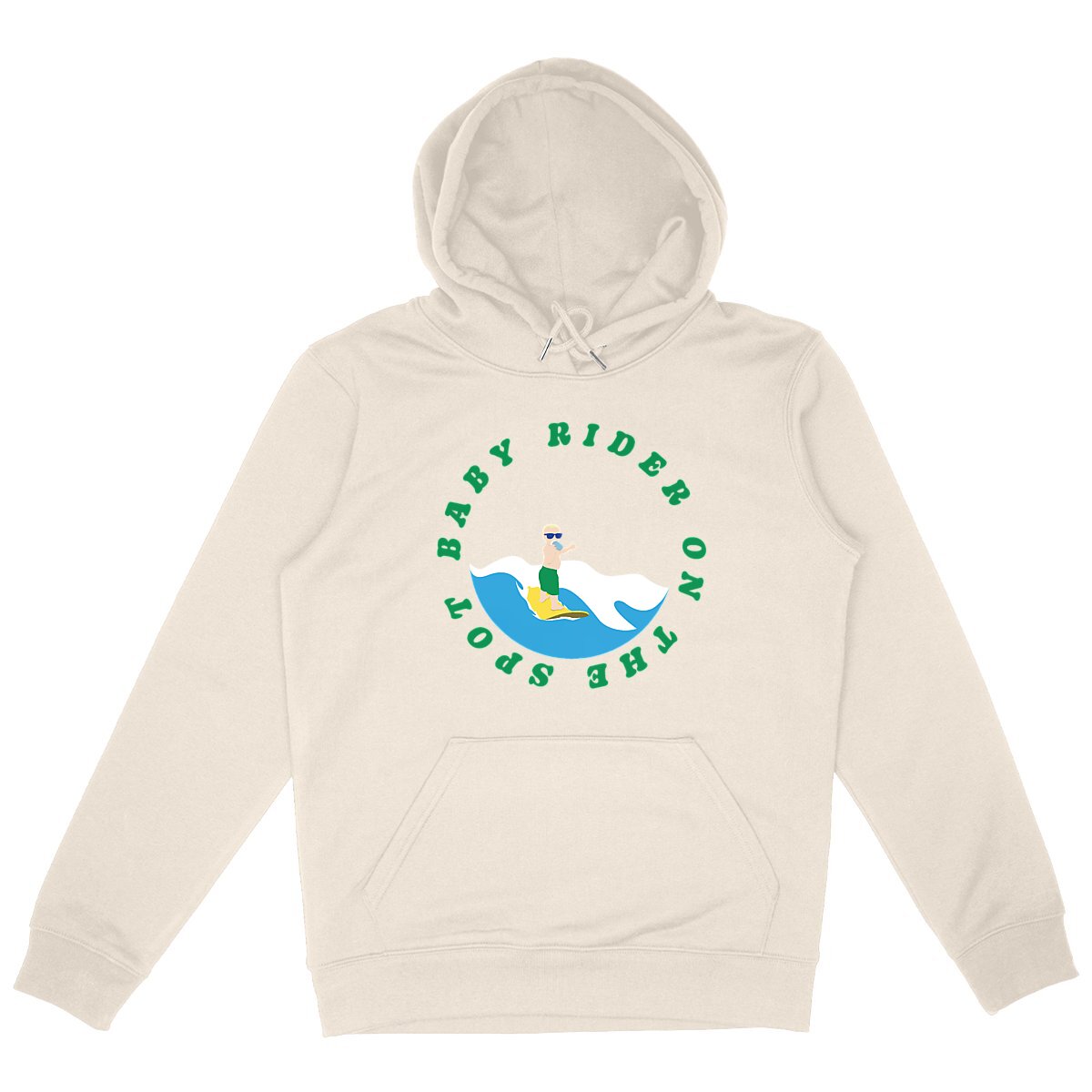 Sweatshirt à capuche Homme - Poche Kangourou - Coton BIO - Baby rider on the spot