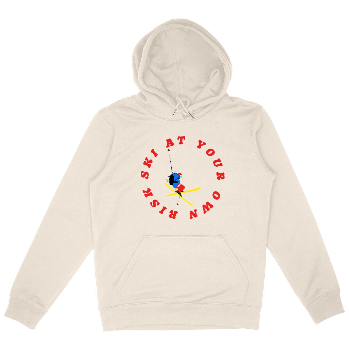 Sweatshirt à capuche Homme - Poche kangourou - Coton BIO - Ski at your own risk