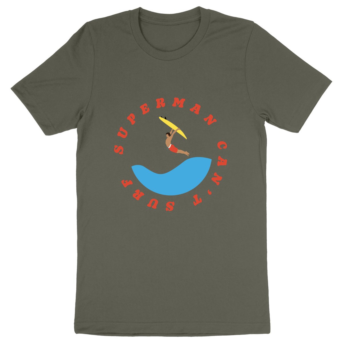 T-shirt Homme - Léger - 100% Coton BIO - Superman can't surf