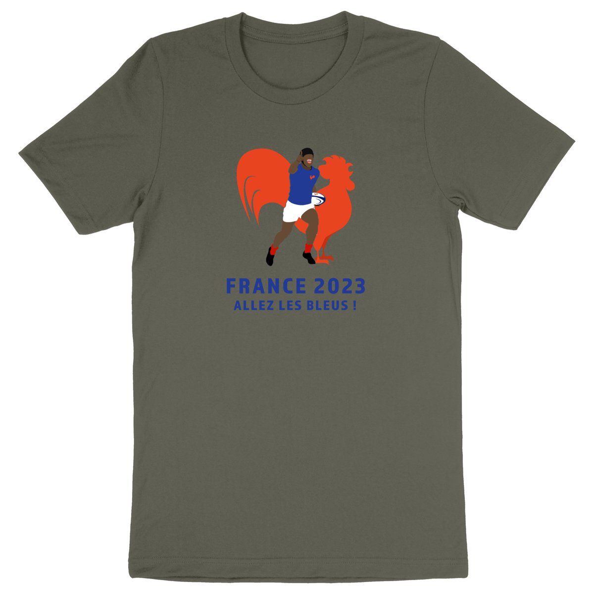 T-shirt Homme - Léger - 100% Coton BIO - Allez les bleus
