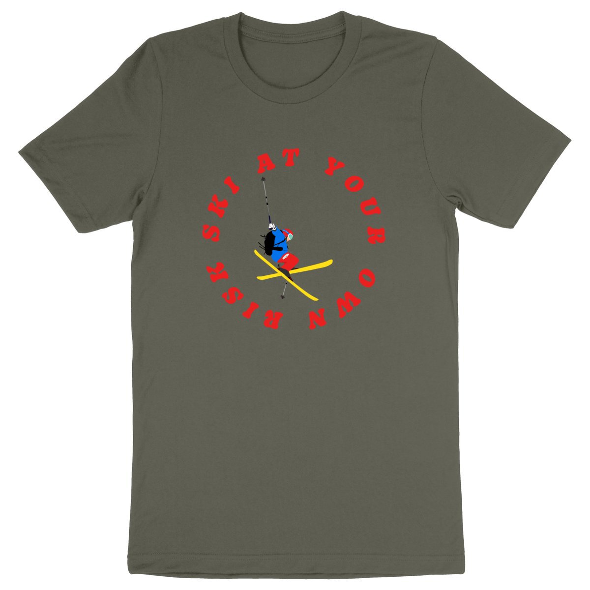 T-shirt Homme Léger - 100% coton Bio - Ski at your own risk