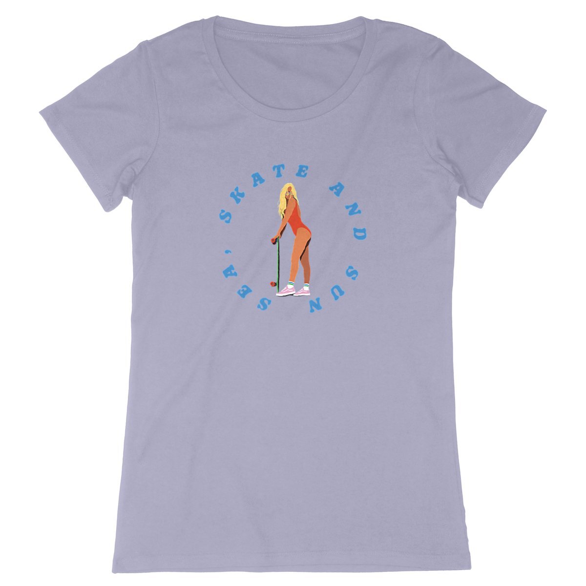 T-shirt Femme - Coupe cintrée - 100% Coton BIO - Sea, Skate and Sun