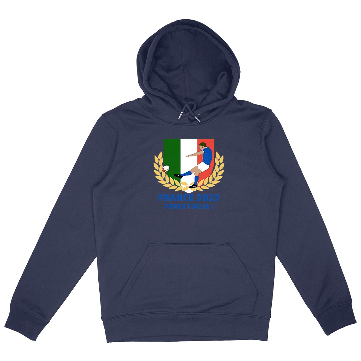 Sweatshirt à capuche Homme - Poche kangourou - Coton BIO - Italie
