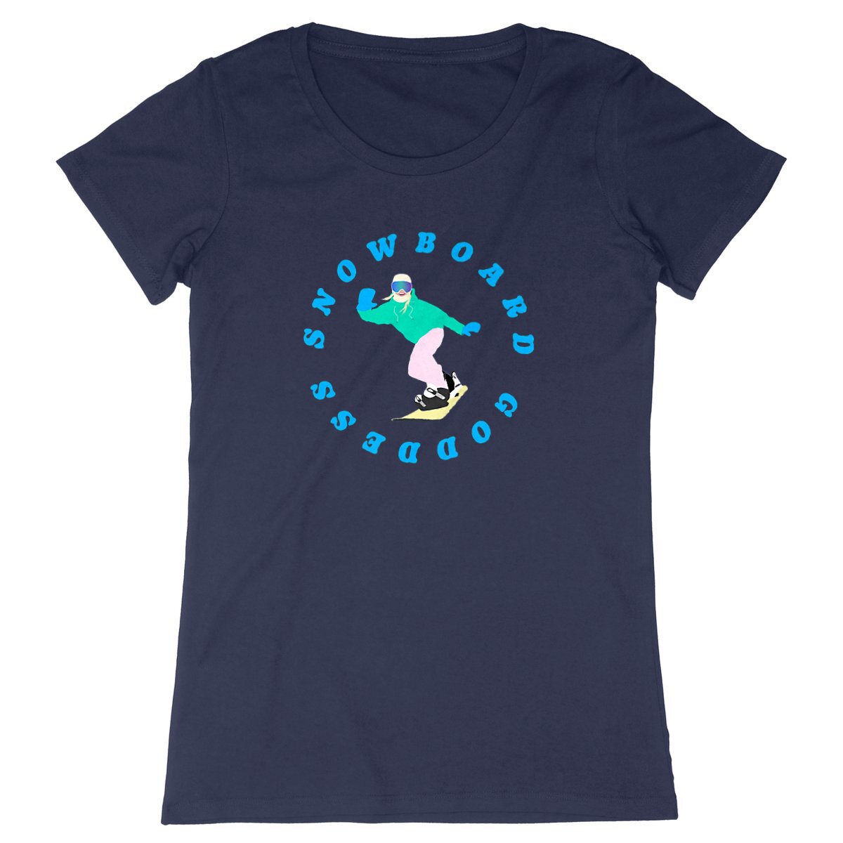 T-shirt Femme - Coupe cintrée - 100% Coton BIO - Snowboard goddess
