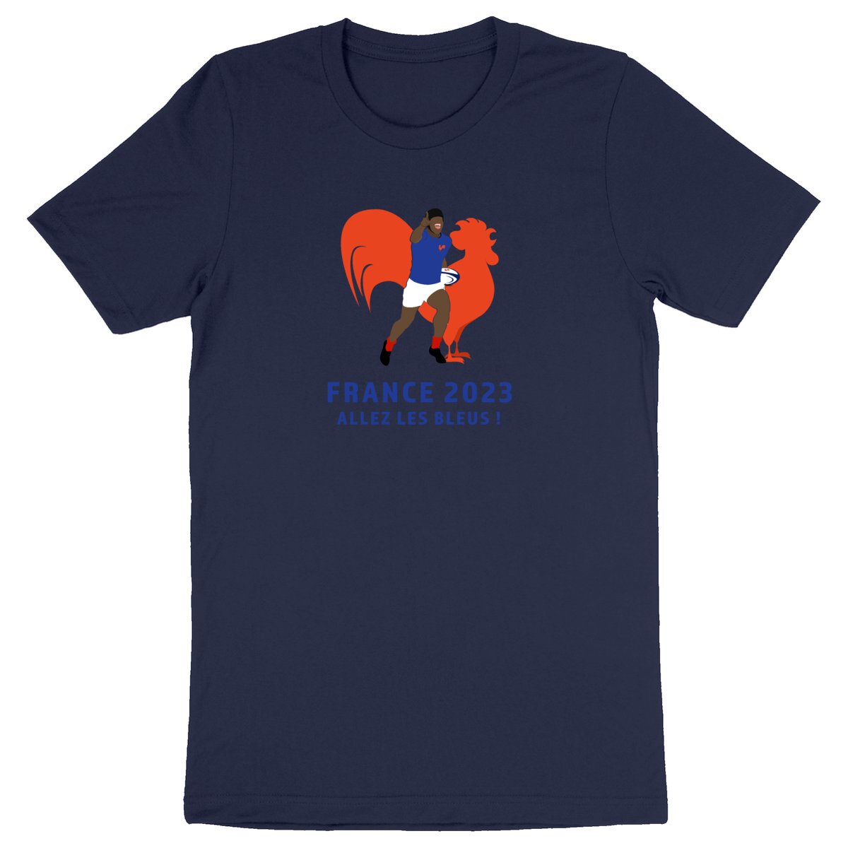 T-shirt Homme - Épais - 100% coton BIO - Allez les bleus