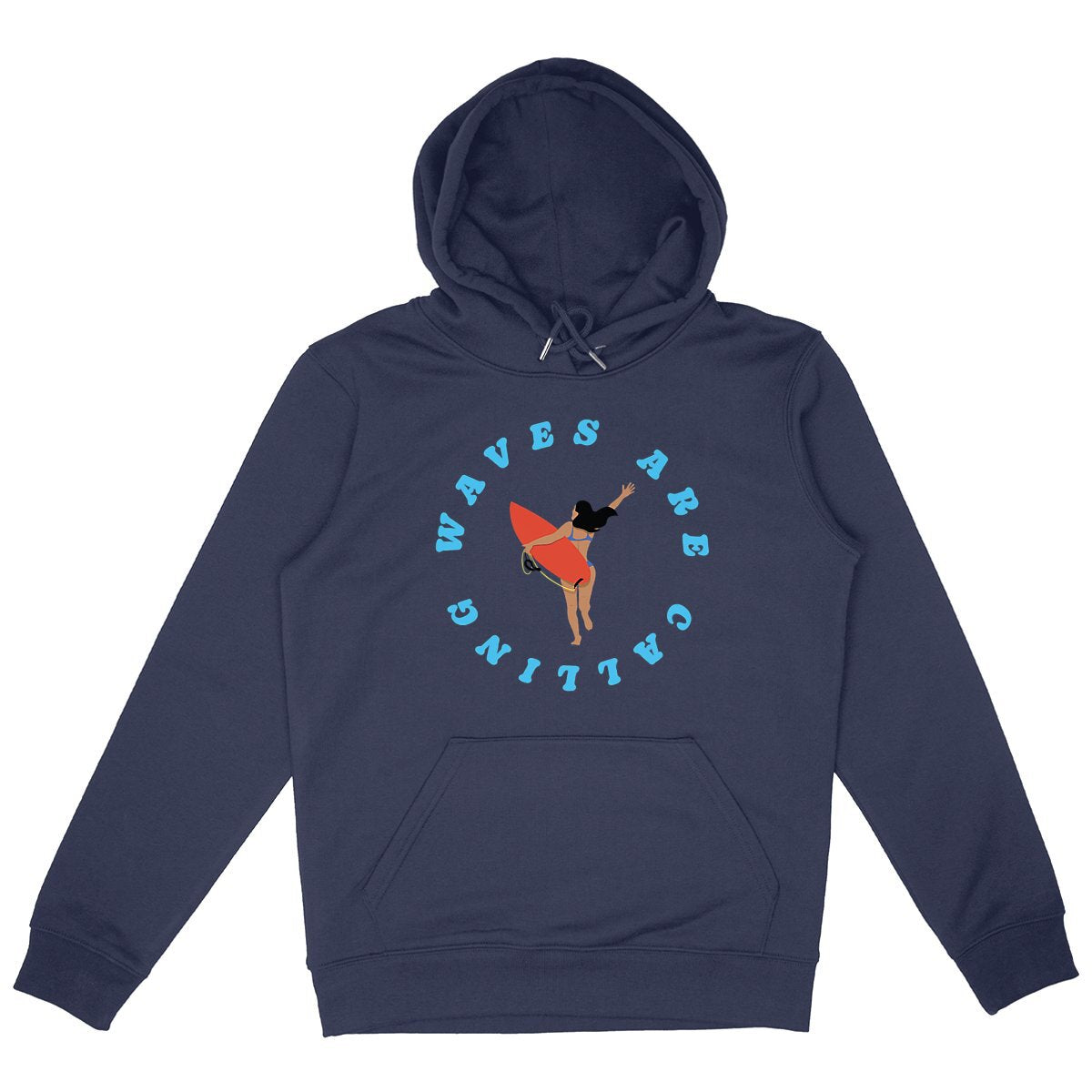 Sweatshirt à capuche Femme - Poche Kangourou - Coton BIO - Waves are calling