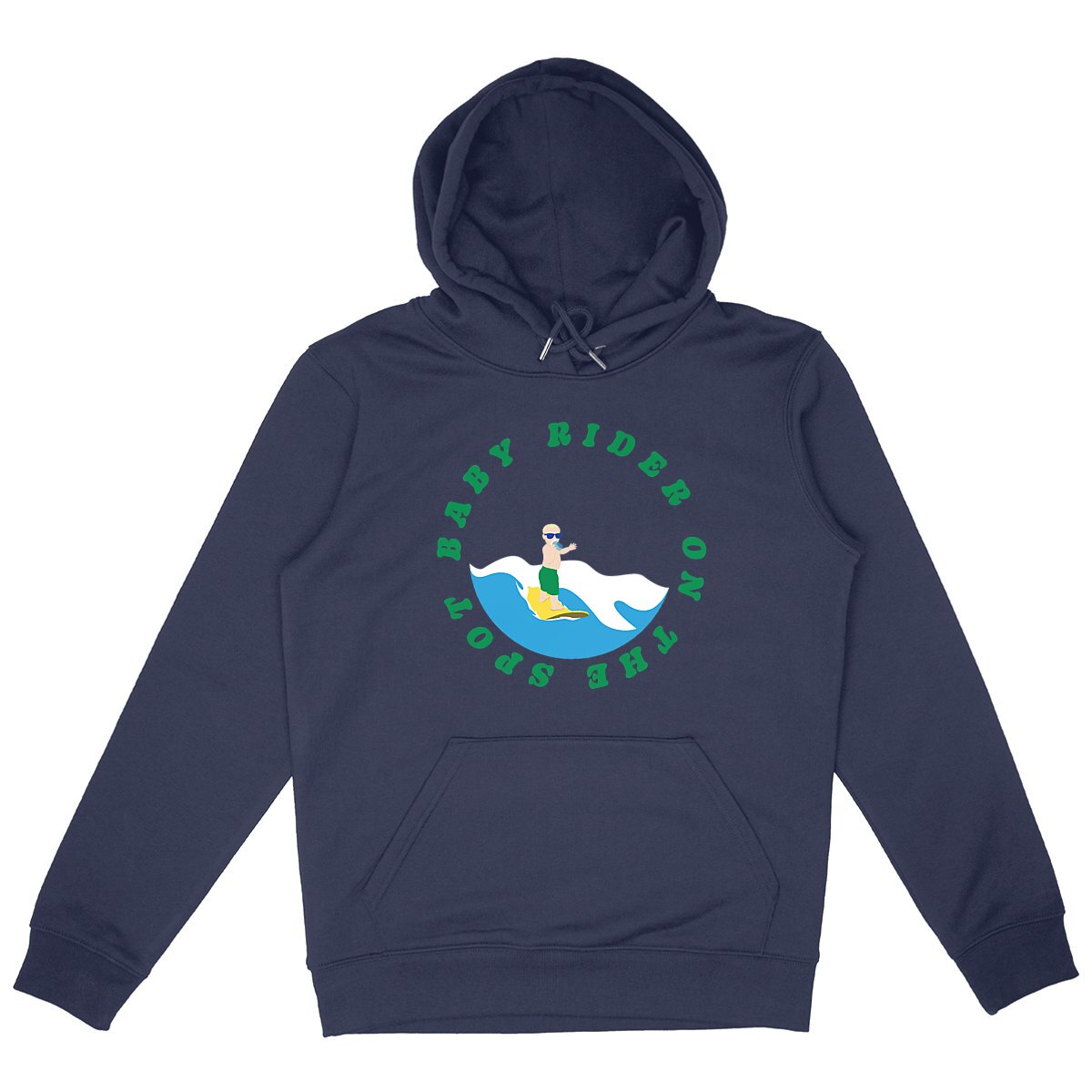 Sweatshirt à capuche Homme - Poche Kangourou - Coton BIO - Baby rider on the spot