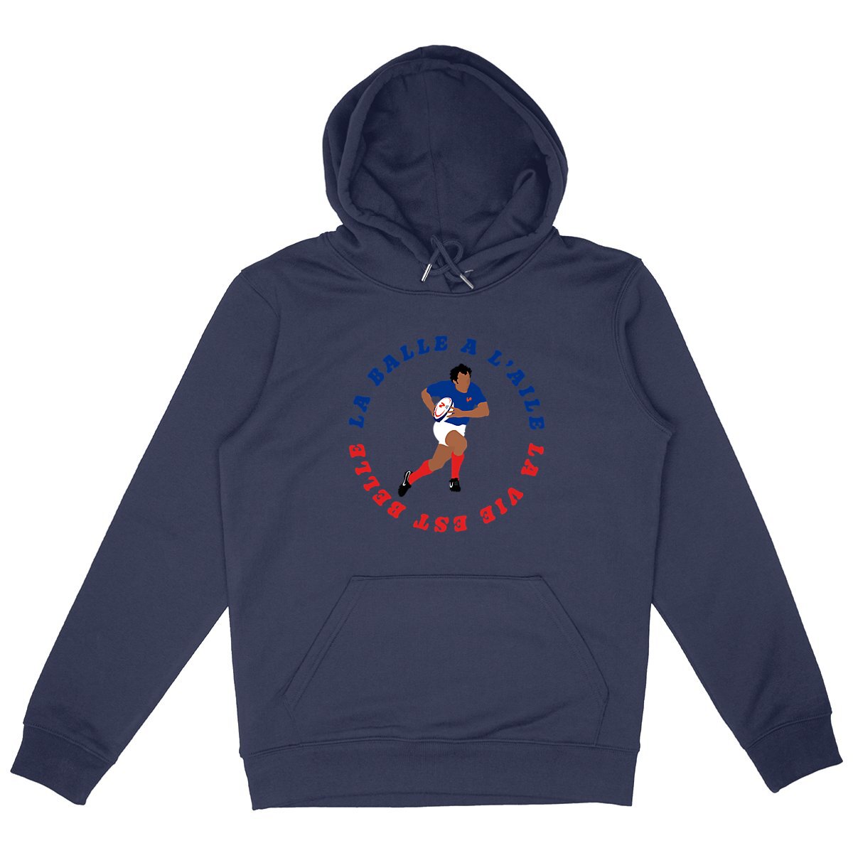 Sweatshirt à capuche Homme - Poche Kangourou - Coton BIO - La balle à l'aile