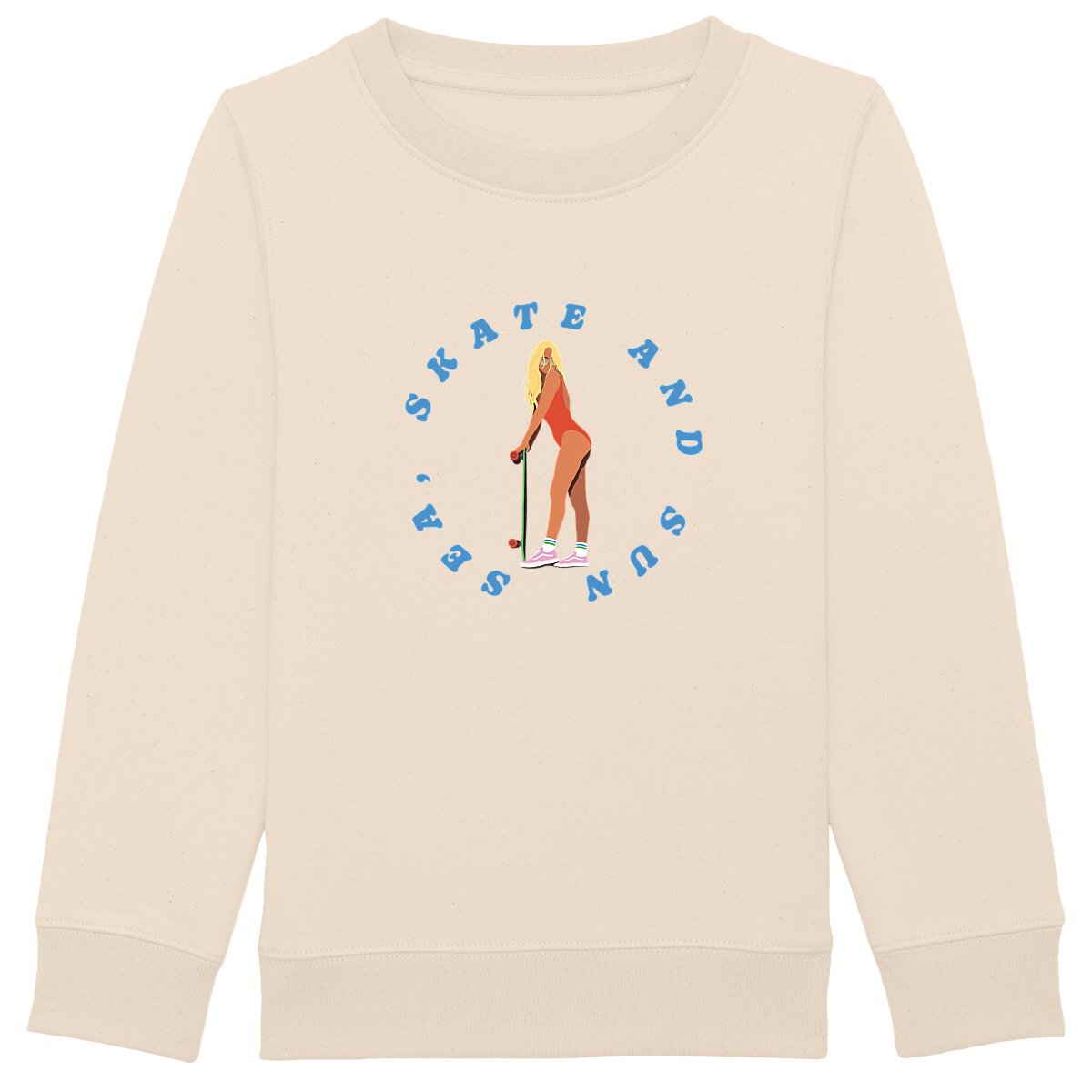 Sweatshirt Enfant - Fille - Épais - Coton BIO - Sea Skate and Sun W