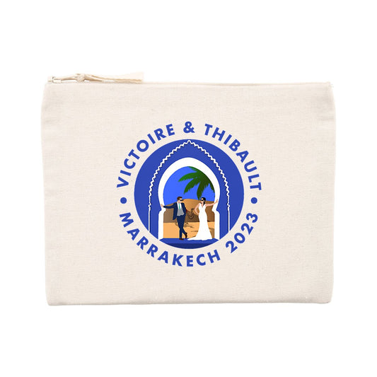 Pochette zippée - Coton recyclé - Marriage à Marrakech