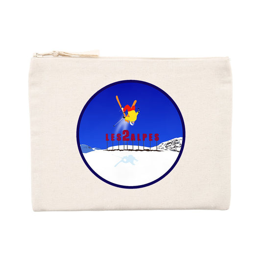 Pochette zippée - Coton recyclé - Les 2 Alpes Ski H