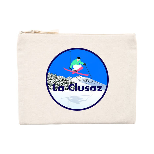 Pochette zippée - Coton recyclé - La Clusaz Ski H