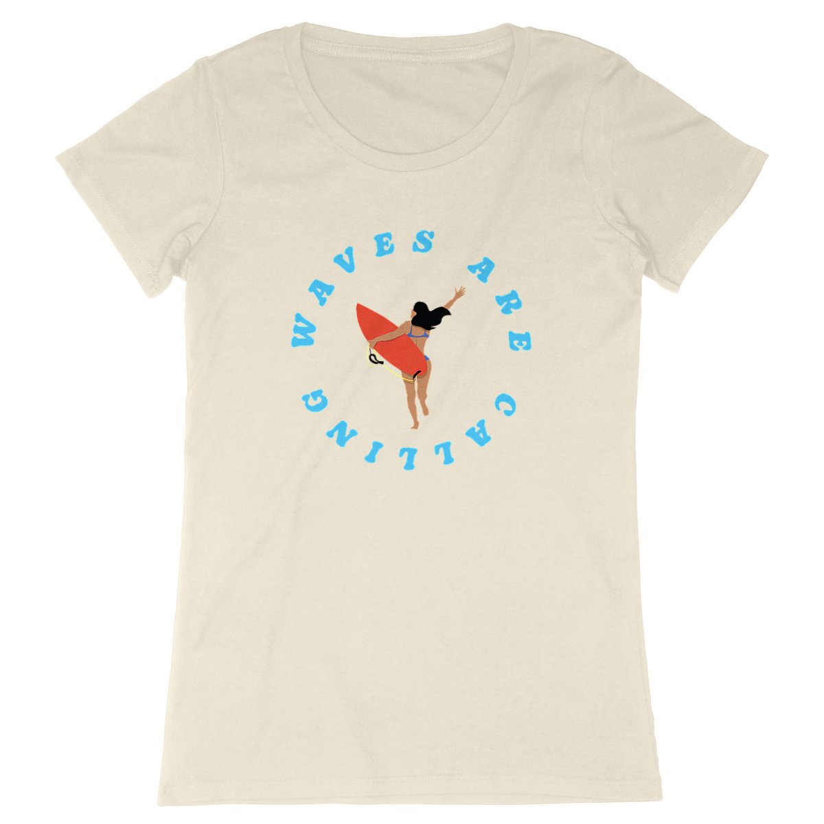 T-shirt Femme - Coupe Cintrée - 100% Coton BIO - Waves are calling
