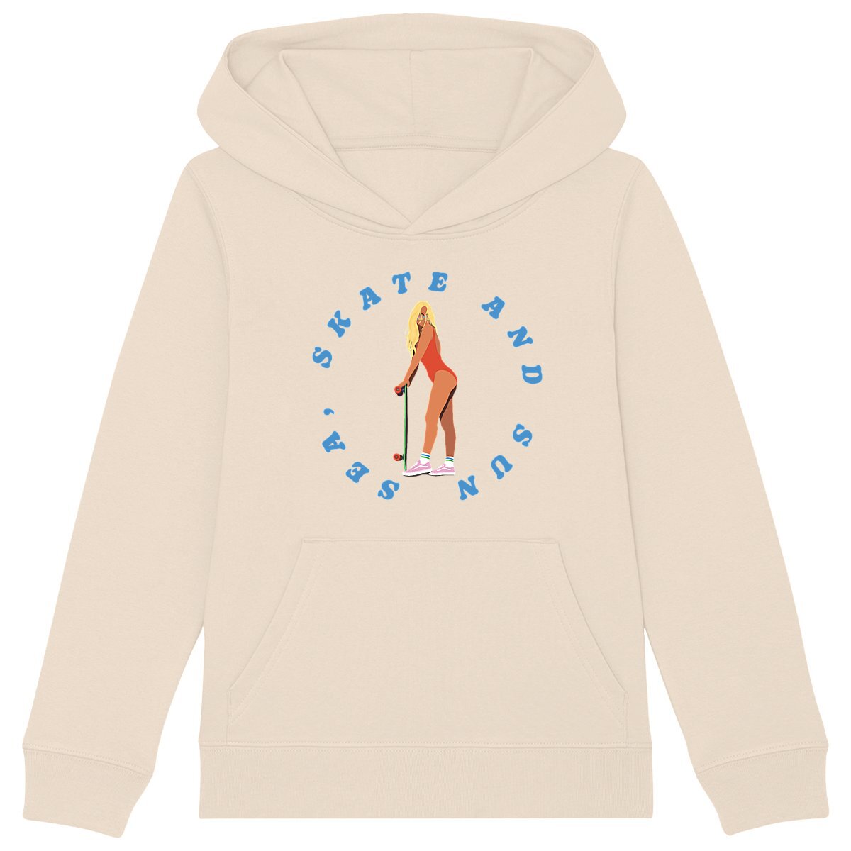 Sweatshirt à capuche Enfant - Fille - Coton BIO - Sea, skate and sun