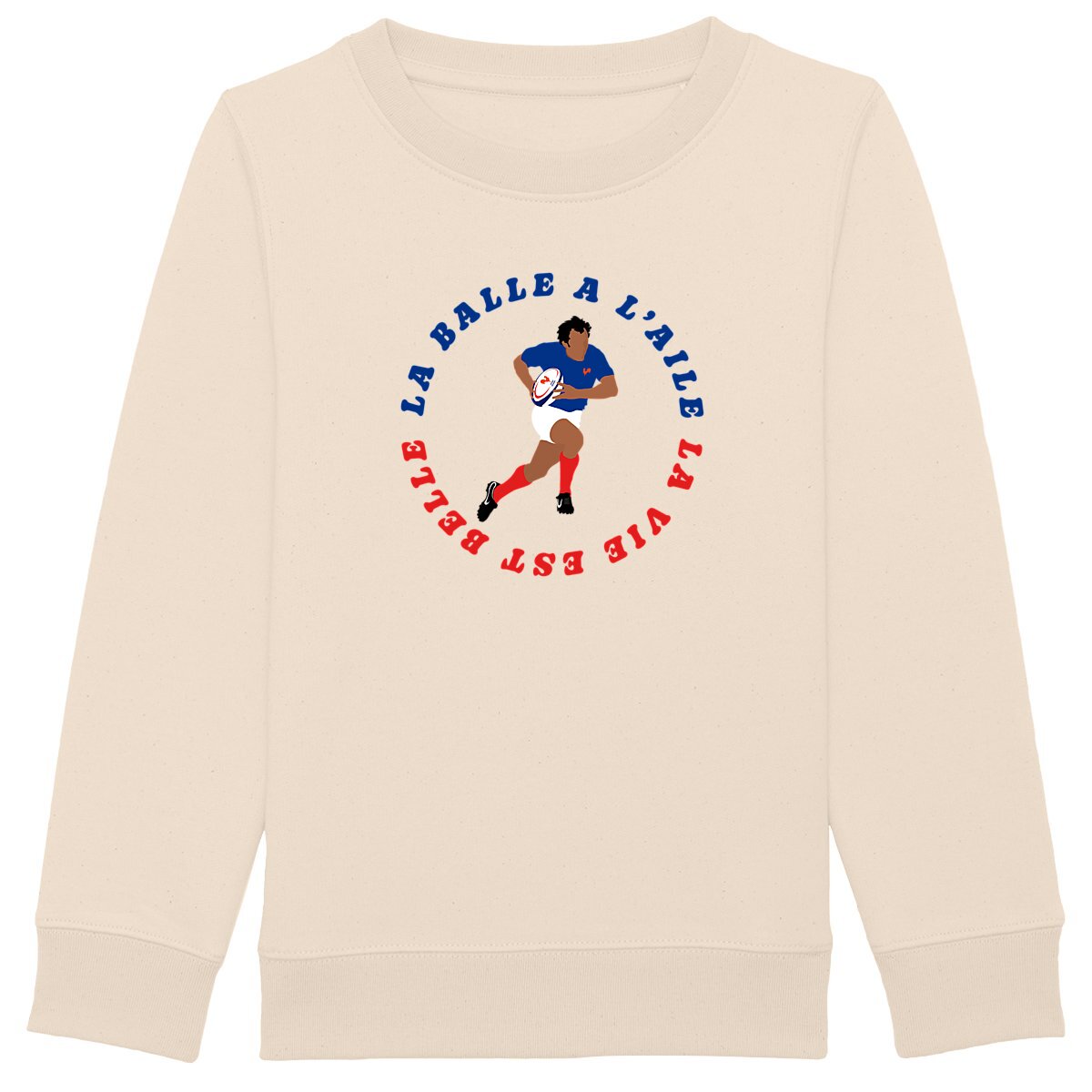 Sweatshirt Enfant - Garçon - Épais - Coton BIO - La balle à l'aile la vie est belle