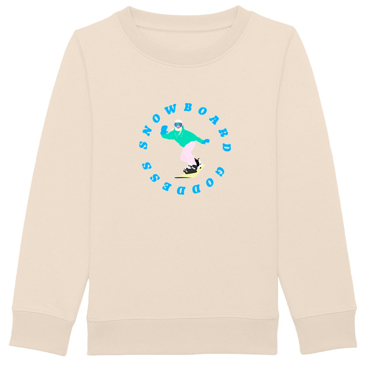 Sweatshirt Enfant - Fille - Épais - Coton BIO - Snowboard goddess