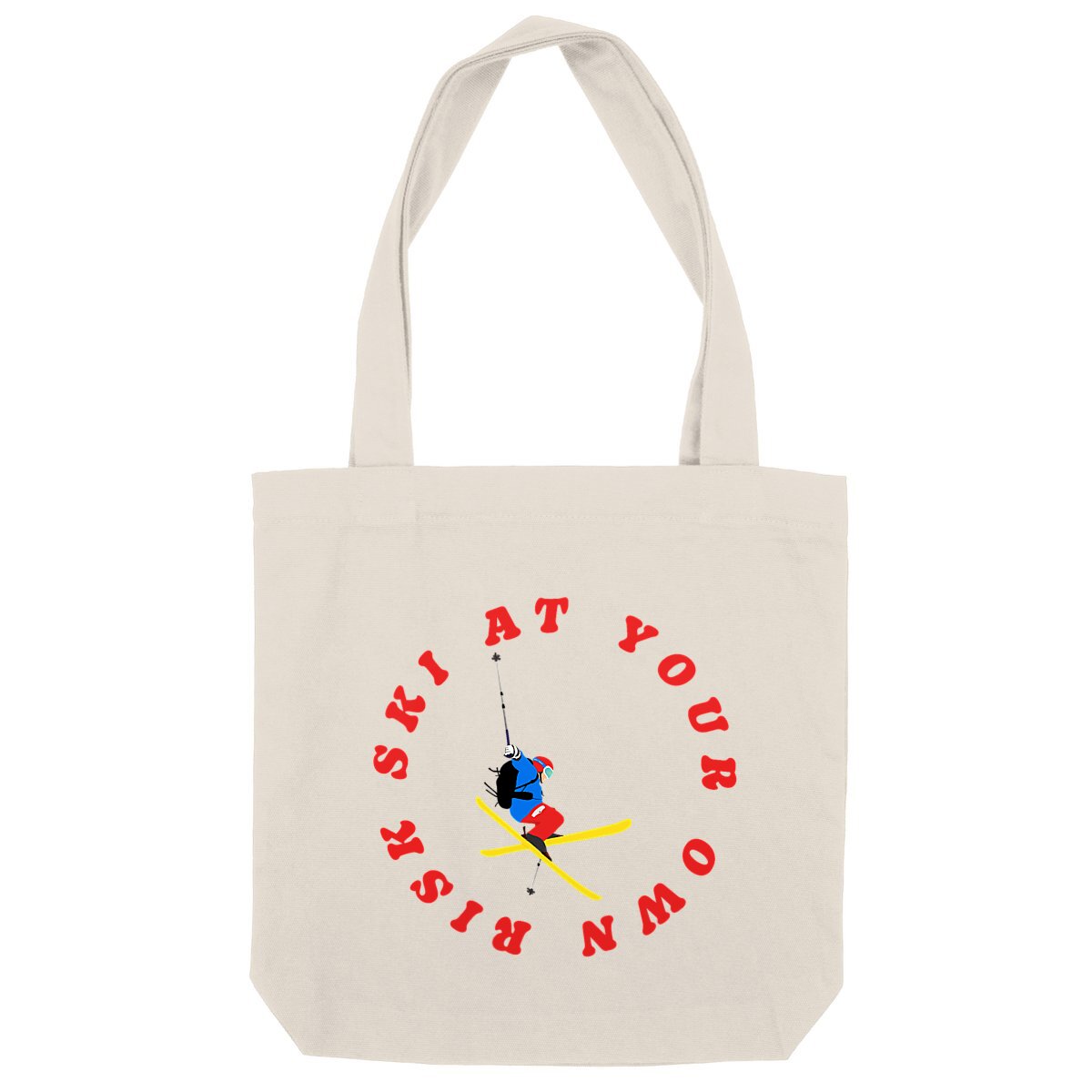 Tote bag - Épais - Coton recyclé - Ski at your own risk
