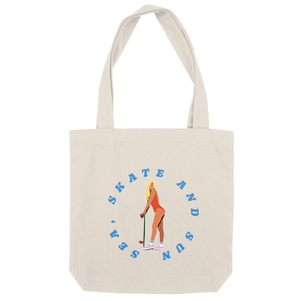 Tote bag - Épais - Coton recyclé - Sea, skate and sun