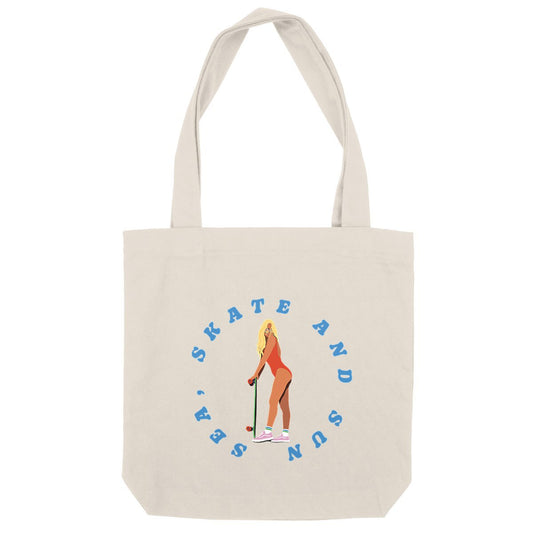 Tote bag - Épais - Coton recyclé - Sea, skate and sun