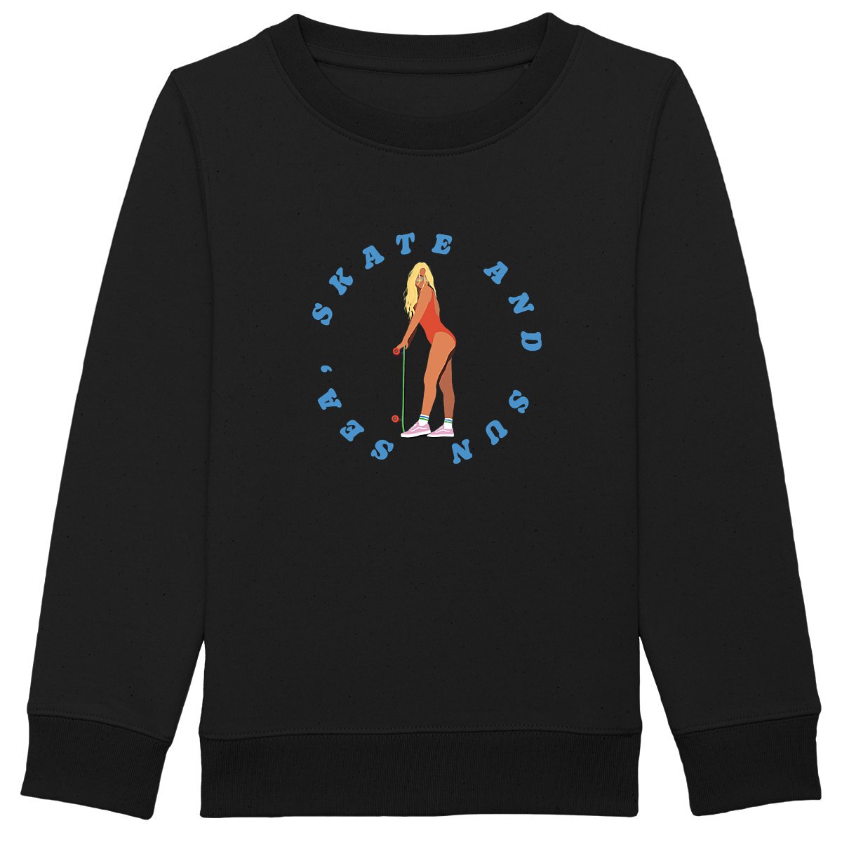 Sweatshirt Enfant - Fille - Épais - Coton BIO - Sea Skate and Sun W