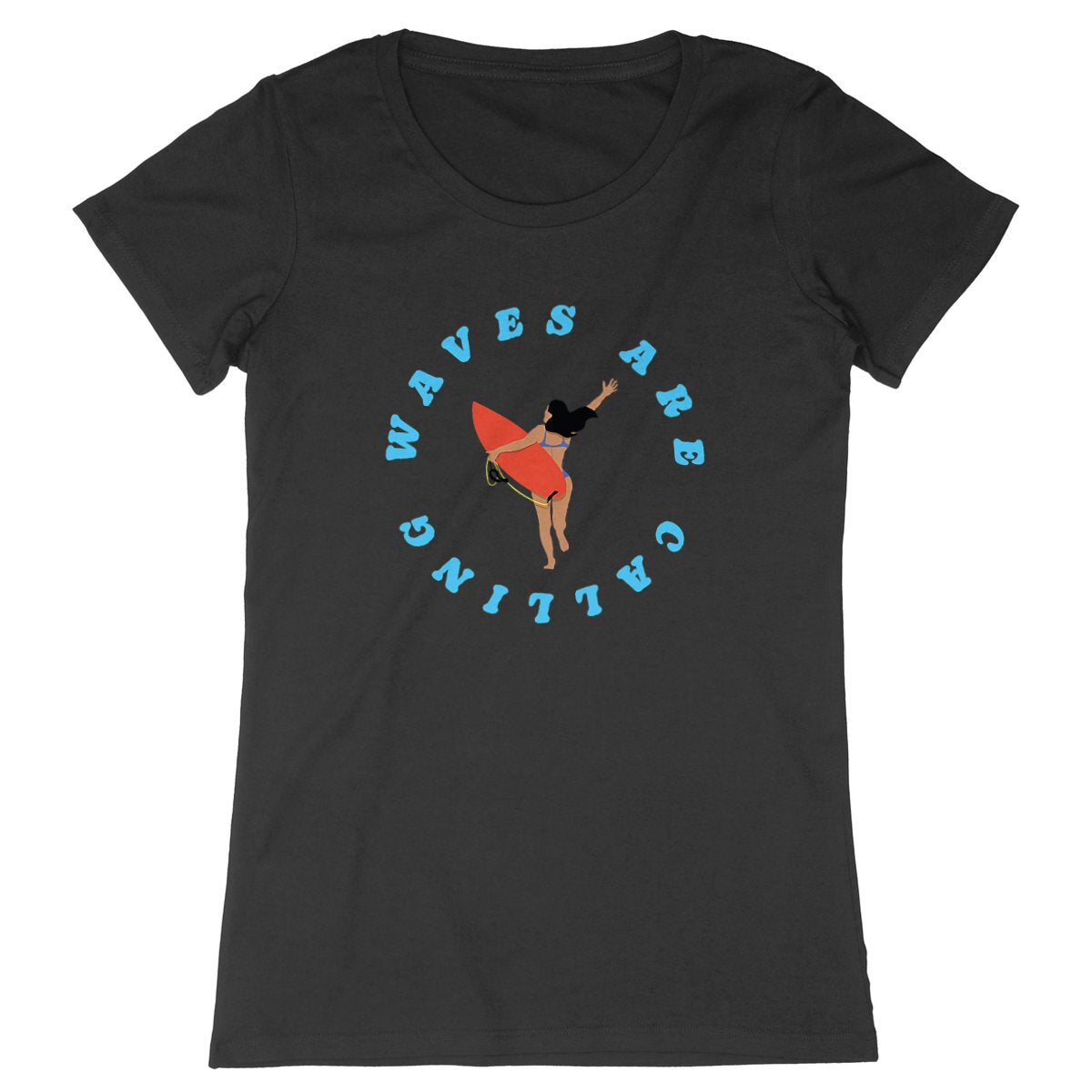 T-shirt Femme - Coupe Cintrée - 100% Coton BIO - Waves are calling