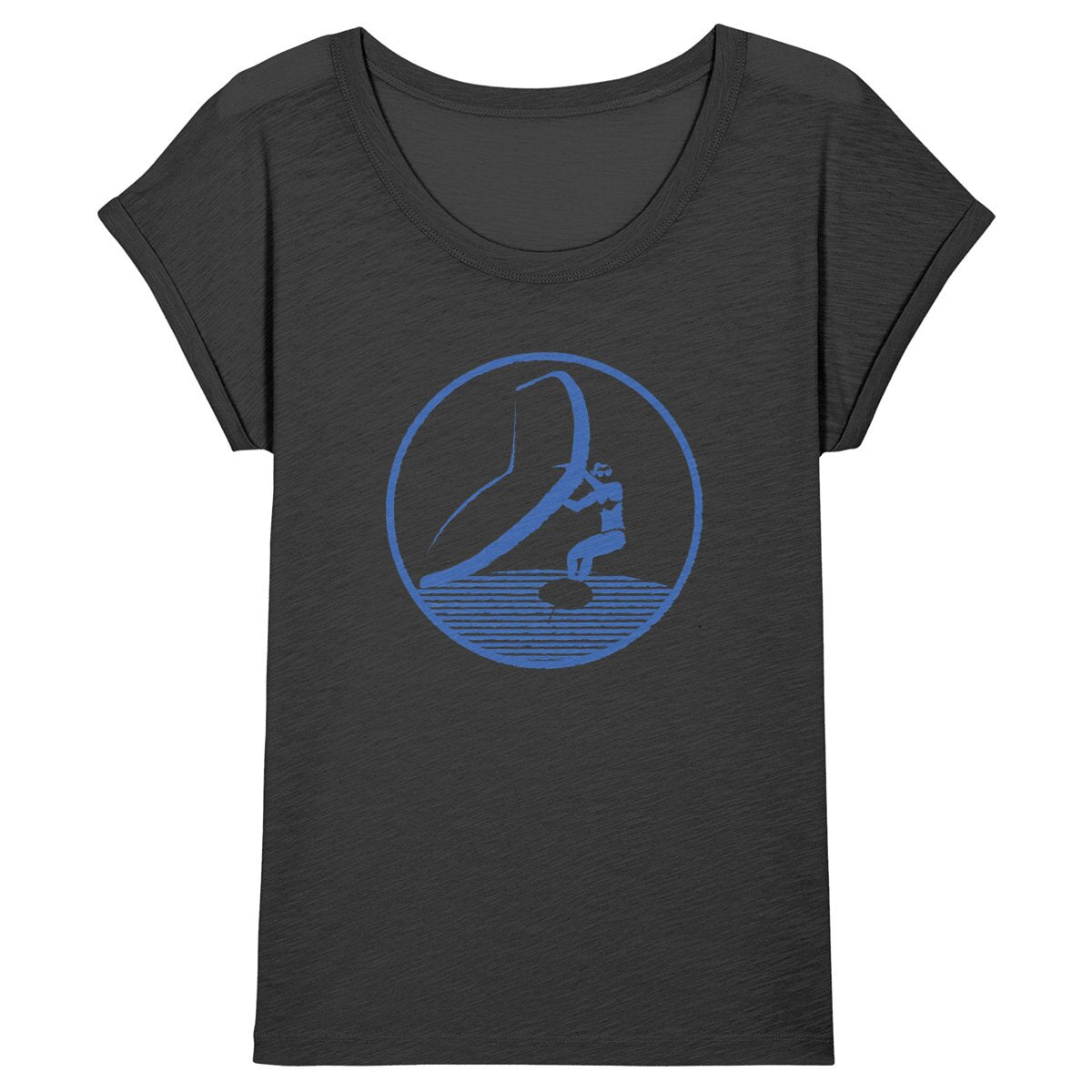 T-shirt Femme - Manches retroussées - 100% Coton BIO - Wing Foil W