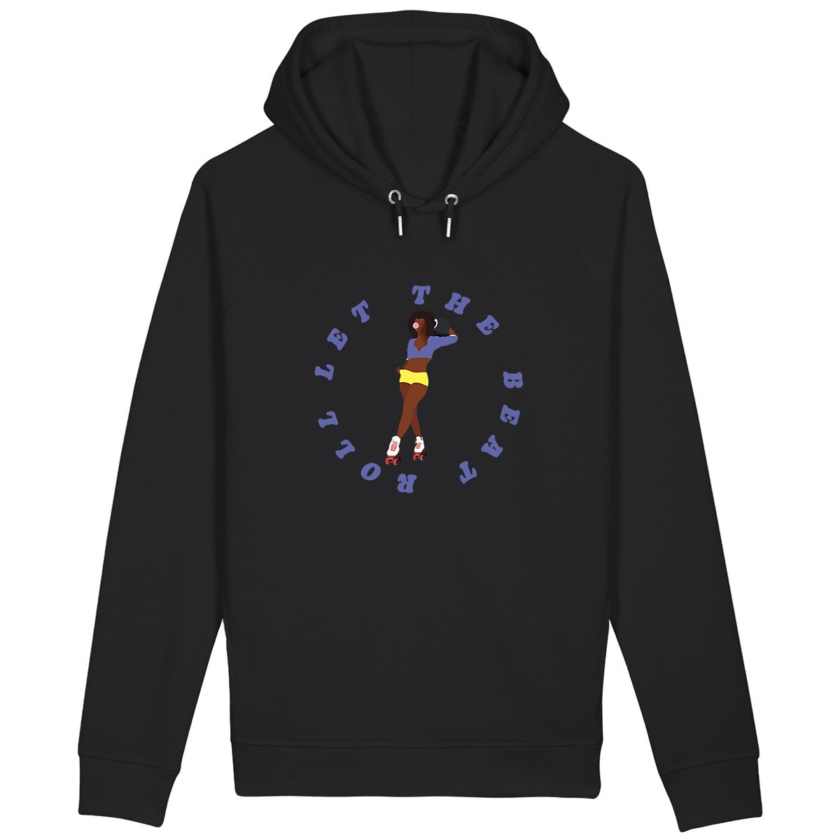 Sweatshirt à capuche Femme - Poches latérales - Coton BIO - Let the beat roll