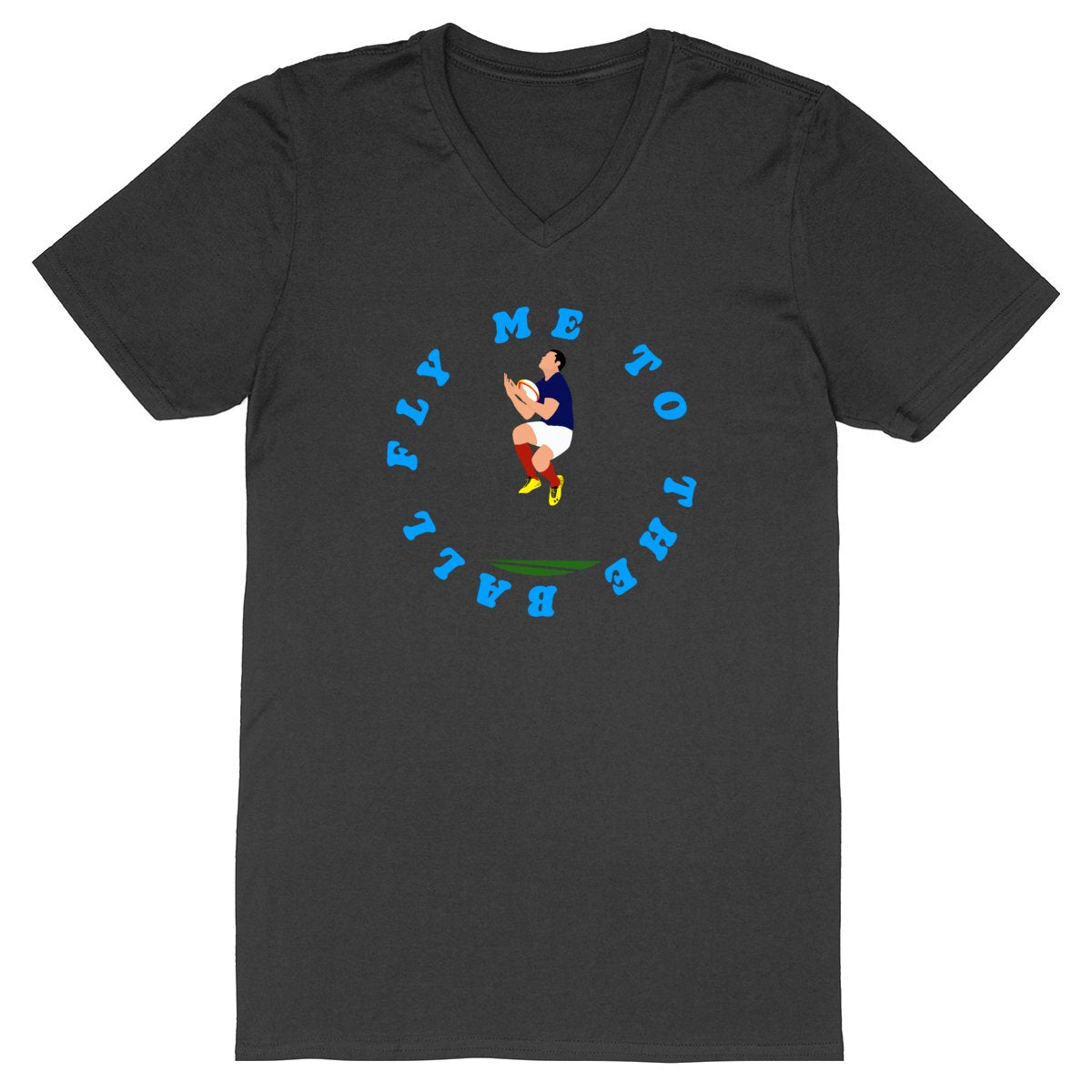 T-shirt Homme - Col V - 100% Coton Bio - Fly me to the ball