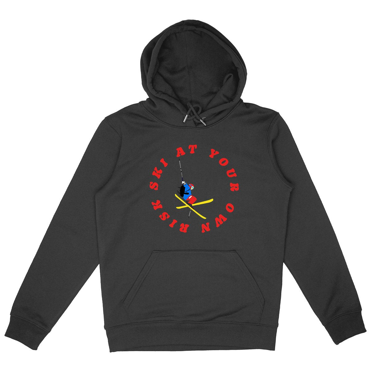 Sweatshirt à capuche Homme - Poche kangourou - Coton BIO - Ski at your own risk