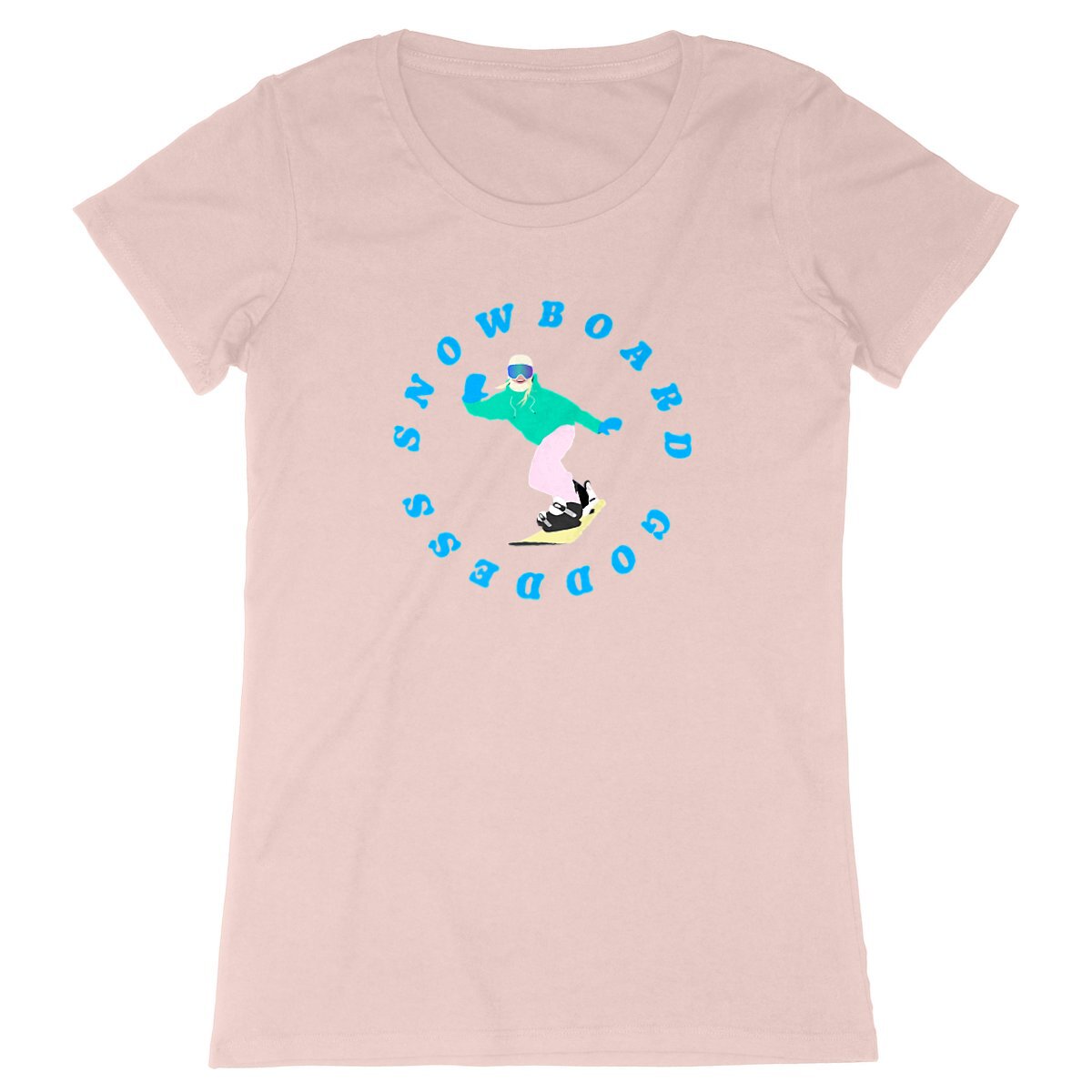 T-shirt Femme - Coupe cintrée - 100% Coton BIO - Snowboard goddess
